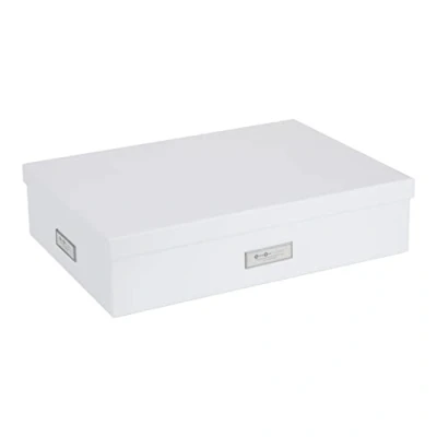Image de Bigso Box of Sweden 634145541 Boîte de Rangement avec 12 Diviseurs Panneau Fibre Blanc 31 x 43 10,5 cm