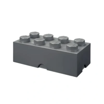 Image de Room Copenhagen 40041754 Brique Lego 8 plots, Boîte de Rangement empilable, 12 l, Gris Foncé, One Size