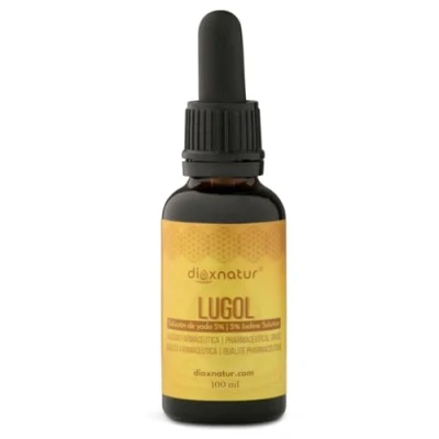 Image de DIOXNATUR® Solution de Lugol 5% qualité pharmaceutique 100ml Gouttes d&#039;iode liquide et d&#039;iodure potassium avec pipette dosage précis