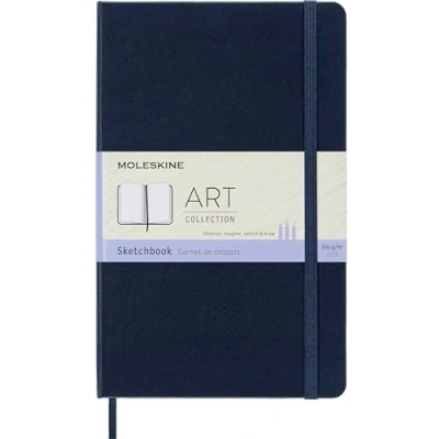 Image de Moleskine 13 x 21 cm Large Art Collection Sketchbook Drawing Pad Notebook Album with Hard Cover and Elastic Closure, Paper Suitable for Pens, Pencils Crayons, Black, 88 Pages,Blue