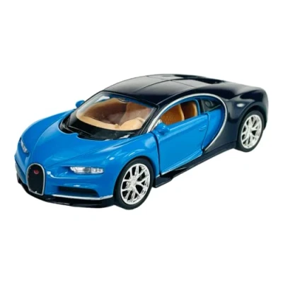 Image de Dromader Welly Bugatti Chiron Coupe Bleu 2016 1/34 1/39 Nouveau Modèle Voiture Le Cast