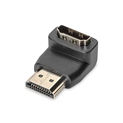 Image de Adaptateur HDMI Type A 90 DIGITUS M/F Plaqué or Compatible 1.3/1.4 Noir