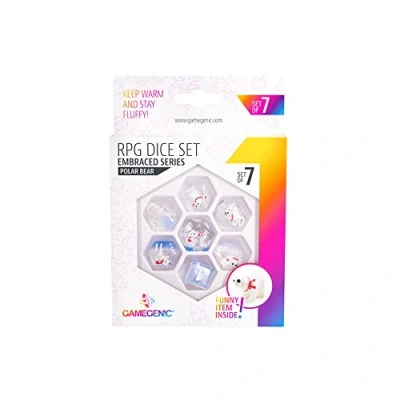 Image de Gamegenic Embraced Series Polar Bear RPG Dice Set of 7 Role Playing (JDR) Board Games Card Accessories and Supplies for