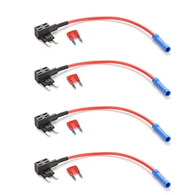Image de Mini Porte fusible, 4 pièces Circuit fusible Robinet Piggy Back Lame de Voiture ATO ATC Boîte 12 V 24 avec 10 A
