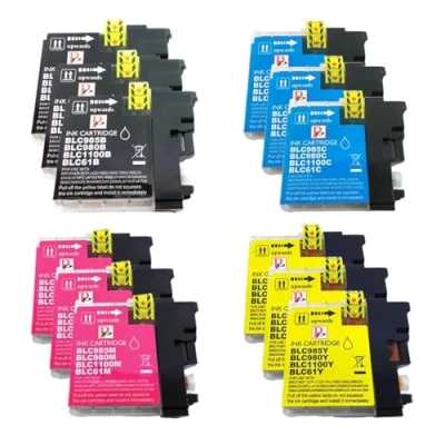 Image de PerfectPrint Lot de 12 Cartouches d&#039;encre compatibles pour Brother MFC J220 J265W J410 DCP J125 J315W J415W J515W LC 985 (Noir/Cyan/Magenta/Jaune)