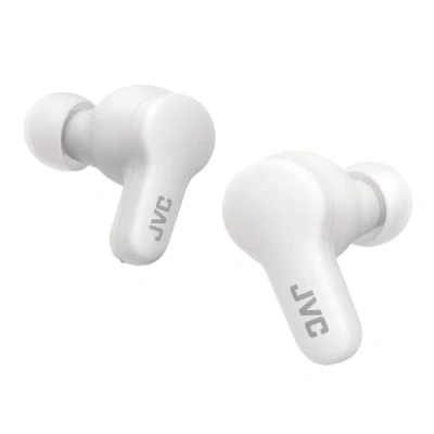Image de JVC Gumy True Wireless, Écouteurs en élastomère Doux et Lisses, Plusieurs Modes sonores, Bluetooth 5.3, Autonomie de Batterie 24H, IPX4 Imperméable à la Pluie, HA Z77T W (Blanc Coco)