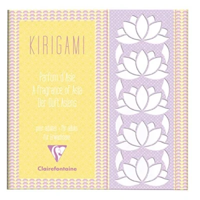 Image de Clairefontaine 97601C Carnet Kirigami de 52 Pages Imprimées 160g/m² Format 20x20 cm Découpage, Bricolage Créations 3D Thème Parfum d&#039;Asie