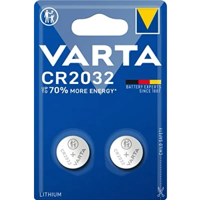 Image de Varta cr2032 lithium 3v blister de 2 piles 6032101402