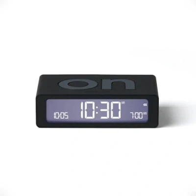 Image de Lexon Flip Mini réveil Matin de Voyage, Horloge numérique LED on/Off à luminosité réglable, Rechargeable et Tactile, idéal comme Chevet Noir