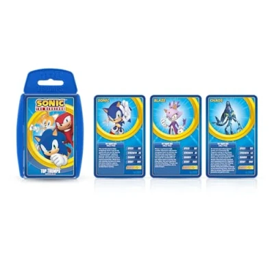 Image de Top Trumps Jeu de Cartes Sonic The Hedgehog Specials, jouez avec la Queue, Les Phalanges, l&#039;Eggman, Le Chaos, Blaze et Chaos du célèbre Sega MegaDrive, Cadeau éducatif Jouet pour garçons