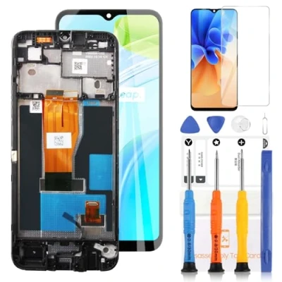 Image de LADYSON Écran LCD pour Realme C30 RMX3581 Remplacement de l&#039;écran 6.5&quot; Tactile Digitizer Assemblée Pièces Réparation avec Outils(Noir Cadre)