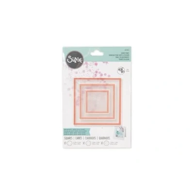 Image de Sizzix Making Essential Shaker Lot de 3 carrés 3,8 cm, 6,3 cm et 8,9 Multicolor, Taille unique