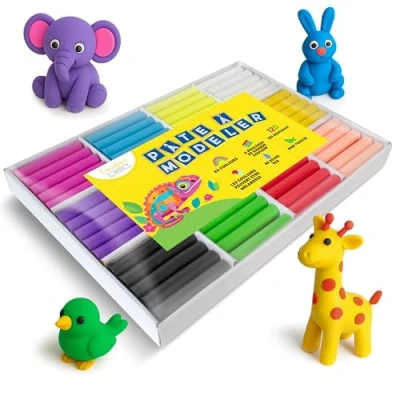 Image de Creative Deco Set de Pate a Modeler pour Enfants 24 Couleurs 1600g Pâte à Sûr, Non Toxique et sans Gluten Ne Sèche Jamais Loisir Creatif