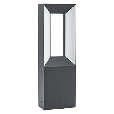 Image de Eglo Lampe sur pied LED Riforano, lampadaire extérieur en fonte d’aluminium noir et plastique blanche, éclairage à 2 flammes, IP44