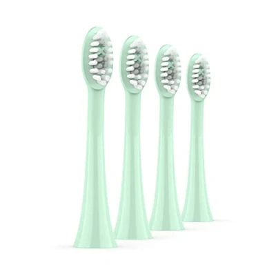Image de Ordo têtes de brosse à dents électrique sonique rechange, technologie Sonic Pulse pour le nettoyage des dents, élimination la plaque dentaire, polissage en silicone, 4 vert