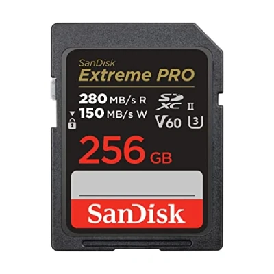 Image de SanDisk 256GB Extreme PRO carte SDXC jusqu&#039;à 280 Mo/s UHS II Class 10 U3 V60