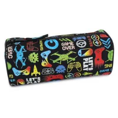 Image de Trousse Scolaire Gamer Garcon Noir 1 Compartiment Trousses pour Enfants de Rangement l&#039;école Primaire Enfant Fille