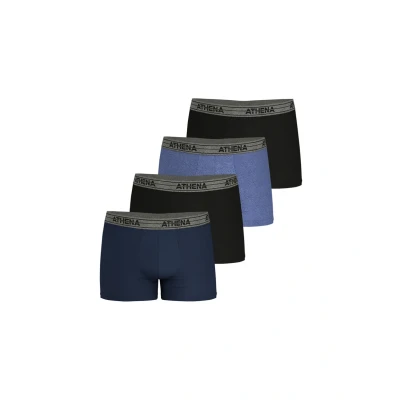 Image de Athena Lot de 4 Boxers Homme Ecopack Bleu Noir Chiné 4XL