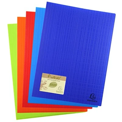 Image de Exacompta Réf. 883570E 1 Protège documents Forever 30 pochettes cristal lisse 60 vues pour A4 dim 24 x 32 cm couverture en polypro recyclé rigide aspect mat 4 couleurs aléatoires