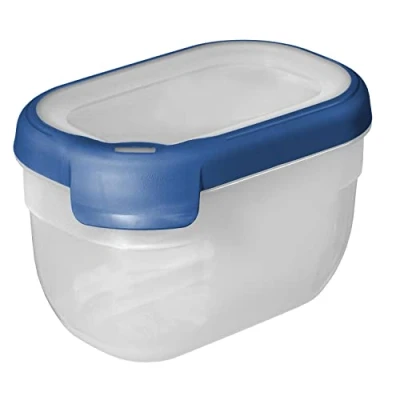 Image de CURVER Boîte alimentaire rectangulaire multi usage 0,75L en polypropylène 100% recyclé, 15x10x9,3 cm, adapté au Micro Ondes, Lave Vaisselle, Congélateur bleu, pour la cuisine