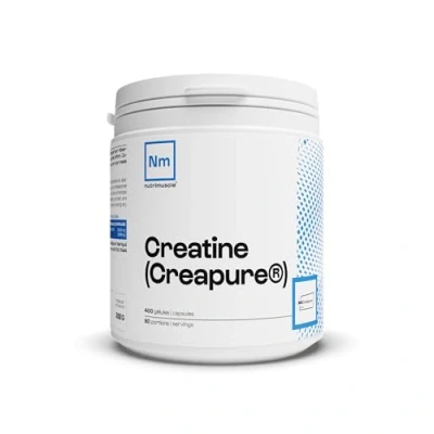 Image de Créatine 100% Pure monohydrate Creapure Prise Masse Musculaire&amp; Force Musculation Homme Complément idéal à la Whey Protéine Nutrimuscle 400 Gélules
