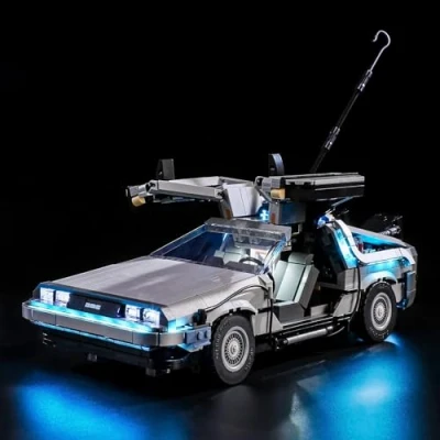 Image de YEABRICKS LED Lumière pour Lego 10300 Creator Expert Back to The Future Time Machine Modèle de Blocs Construction (Ensemble Non Inclus)