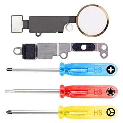 Image de MMOBIEL Bouton Home Compatible avec iPhone SE 2022 / 2020/8/ 7/7 Plus Button Remplacement Connecteur Nappe Flex INCL. Tournevis Or