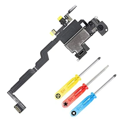 Image de MMOBIEL Oreillette Compatible avec iPhone XS Max 6,5&quot; 2018 Remplacement des écouteurs/Oreillettes Capteur de proximité et Tournevis Inclus