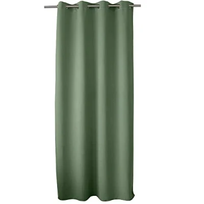 Image de ED ENJOY HOME Rideau Occultant avec Œillets argentés, Vert Argile, 140x240cm, 100% Polyester, Tissu Certifié Oeko TEX, Collection Réglisse
