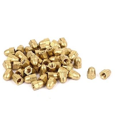 Image de sourcing map 49pcs Écrou Borgne Laiton M3 Hexagonal Dôme Clou Décoratif pour Vis Boulon