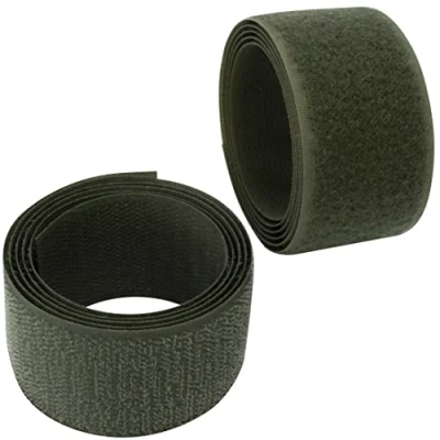 Image de AERZETIX C65991 Bande/rouleau de scratch 40 mm 1 mètre auto agrippant organisateur/serre câbles ruban sac vêtement attache sangle couleur: vert olive en polyamide et polyester