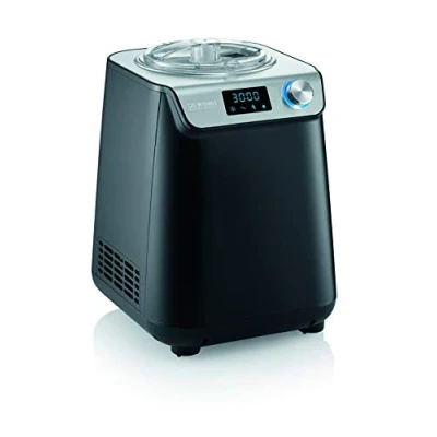 Image de SEVERIN Sorbetière 2 en 1 Compacte 135 W, électrique et yaourtière d&#039;une capacité 1,2 L, Machine à glace avec livre de recettes, noir, EZ 7407