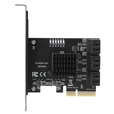 Image de Carte D&#039;extension PCI‑E,PCI‑E vers 6 Ports,Disque Dur SATA 3.0 6G,Interface Maître PCI E GEN3 4X,Prise en Charge de Windows/Linux/OS X/NAS/Synology Mainstream