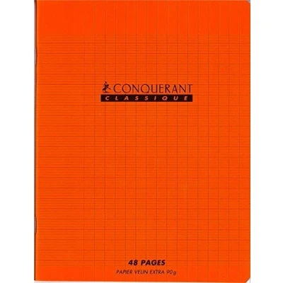 Image de Conquérant 47509 Cahier Classique Piqûre Couverture Polypropylène Rigide Transparente A5+ Papier Orange