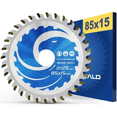 Image de FALKENWALD Lame de scie sans fil 85 x 15 mm Idéale pour le bois Compatible avec Bosch GKS 12 V 26, 85, Makita Mini