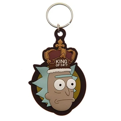 Image de Rick And Morty King Of S**t Porte clés en caoutchouc, mixte, Taille unique, Moderne