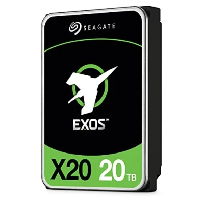 Image de Seagate Exos X20 20 To, disque dur SAS, 3,5 pouces 12Gb/s, 7200 tr/min, 2,5 M MTBF, FastFormat 512e et 4Kn, faible latence avec cache amélioré (ST20000NM002D)