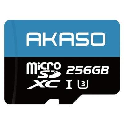 Image de AKASO 256 Go Carte Mémoire MicroSDXC, U3, Compatible avec Caméra Sport