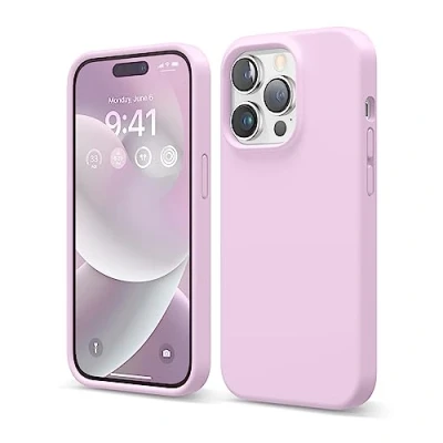 Image de elago Coque Silicone Liquide Compatible avec iPhone 14 Pro Étui (6.1), Premium, Housse Protection Complète Case Antichoc à 4 Structure, Microfibre Douce Empêche Rayures (Lilas Clair)