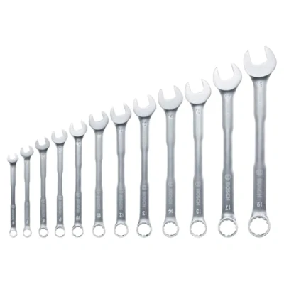 Image de Bosch Set de 12 clés mixtes (clés plates robustes universelles ; chrome vanadium couple élevé à anneaux et métrique 6 19 mm design ergonomique stockage pratique)