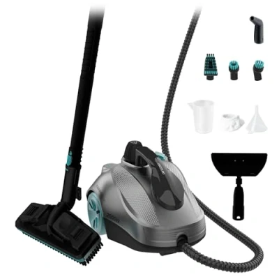 Image de Cecotec Nettoyeur Vapeur HydroSteam 2000 EasyHome Max. W, Réservoir XXL 2L, 16 Accessoires, 5 Bars, 60 g/min, 150 min, Élimine 99,9% des Bactéries,Déplacement Facile,Rayon 7,5 m