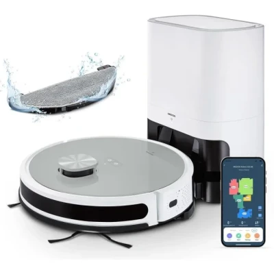 Image de MEDION X21 SW robot aspirateur 0,25 L Sac à poussière Gris, Blanc Neuf