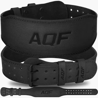 Image de AQF Ceinture Musculation, 4&quot; 6&quot; Cuir De Force, Lestée Muscu Boucle À Rouleau En Acier, Lombaire Musculation pour Powerlifting