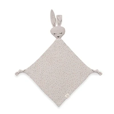 Image de hauck Doudou Bebe Cuddle N Play, Peluche Naissance en Mousseline, Mouchoir Éveil pour Fille et Garçons Lavable à 60C 25x25 cm Rabbit Beige Dots