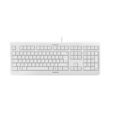 Image de CHERRY KC 1000, clavier filaire, layout français (AZERTY), Plug &amp; Play via un port USB, design plat, actionnement des touches ultra silencieux, Blanc grisé