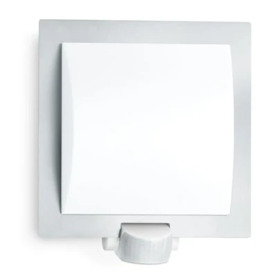 Image de Steinel luminaire extérieur L 20 argent, applique à détecteur 180, portée max. 10 m, résistant aux chocs, E27, 60W
