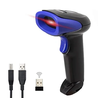 Image de LENVII Lecteur code Barre sans fil Handheld,1D 2D QR Scanner de 2 en 1 mode connexion 2.4G câble USB,PDF417, DataMatrix et MaxiCode Barcode avec Windows,Android,MAC,Ordinateur