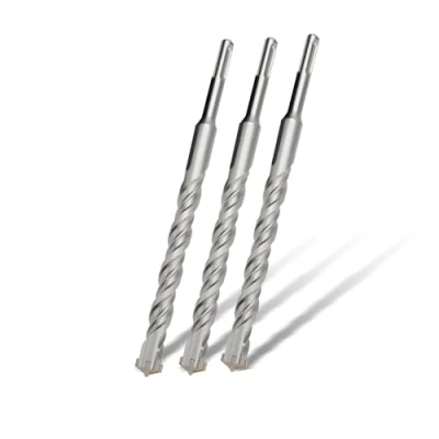 Image de Lot de 3 forets SDS Plus 6 x 210 mm, pour marteau perforateur avec 4 tranchants en carbure cémenté, foret à béton, pierre naturelle, mur brique