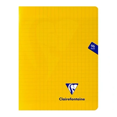Image de Clairefontaine 343741C Un Cahier Agrafé Mimesys Jaune 17x22 cm 96 Pages Grands Carreaux Papier Blanc 90 g Couverture Polypro