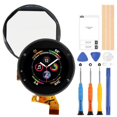 Image de Écran LCD pour Garmin Forerunner 735 XT 735XT Montre Affichage Smartwatch Digitazer Tactile Remplacement Assemblée Verre avec Kit d&#039;Outils de Réparation(Gris)
